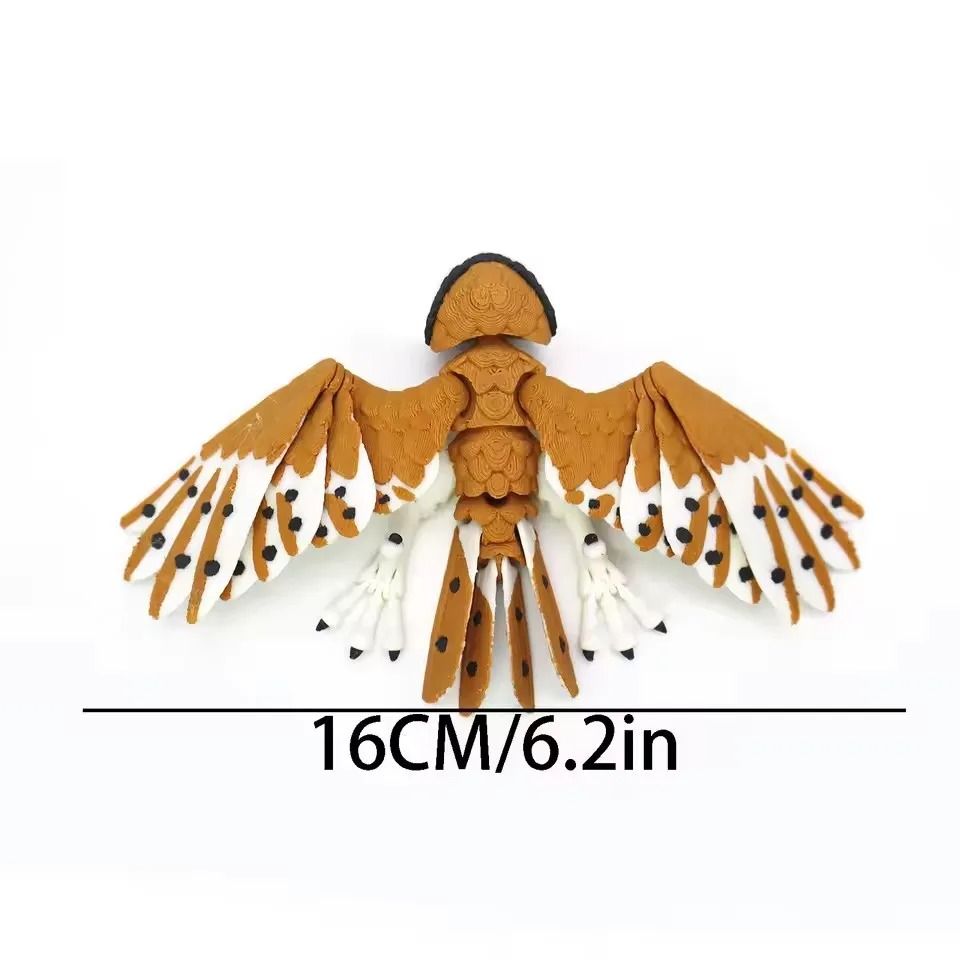 3D Printed Articulated Eagle Figurine | Movable Simulation Bird Ornament