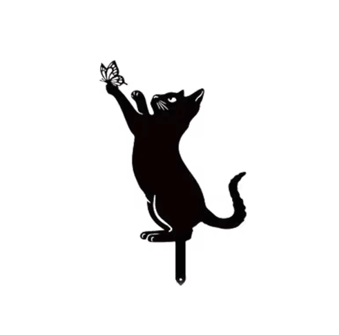 Metal Cat Garden Stake Ornament – Decorative Outdoor Yard & Balcony Accent