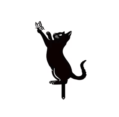 Metal Cat Garden Stake Ornament – Decorative Outdoor Yard & Balcony Accent