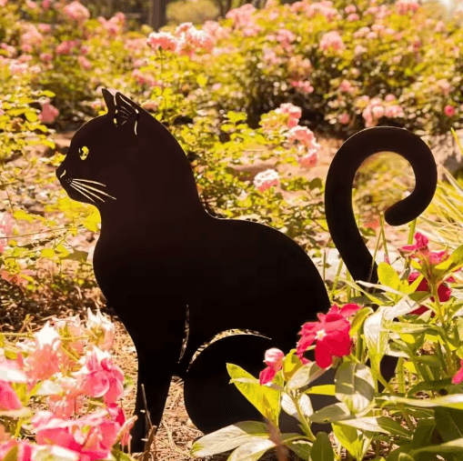 Metal Cat Garden Stake Ornament – Decorative Outdoor Yard & Balcony Accent