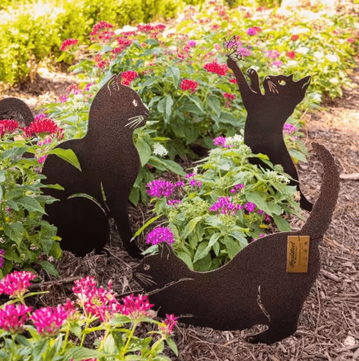 Metal Cat Garden Stake Ornament – Decorative Outdoor Yard & Balcony Accent