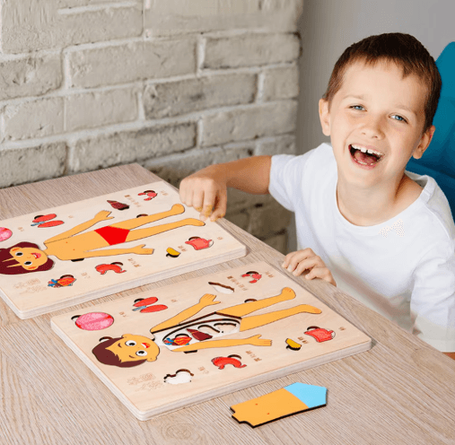 Montessori Human Body Busy Board for Toddlers Body Parts Learning Toy