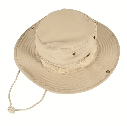 Wide Brim Boonie Sun Hat with Neck Flap UV Protection Breathable Outdoor Cap