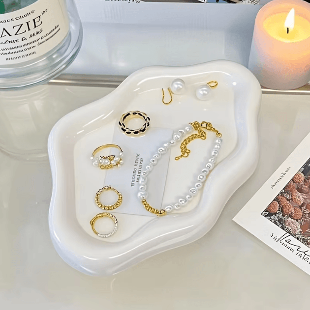 Cloud-Shaped Jewelry Tray Decorative Trinket Dish for Earrings, Rings & Accessories