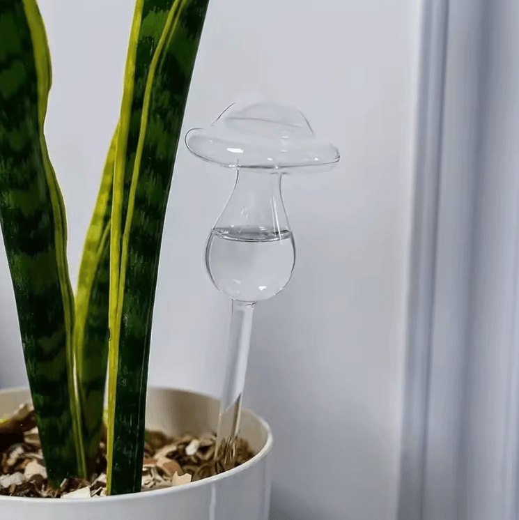 Rainbow Mushroom Glass Plant Watering Globes for Effortless Plant Care