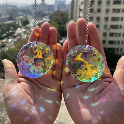 2pcs Crystal Sun Catcher Prism Window Hanging Rainbow Maker Light Reflector Decor