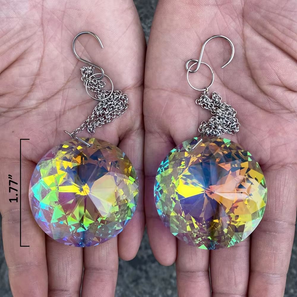 2pcs Crystal Sun Catcher Prism Window Hanging Rainbow Maker Light Reflector Decor