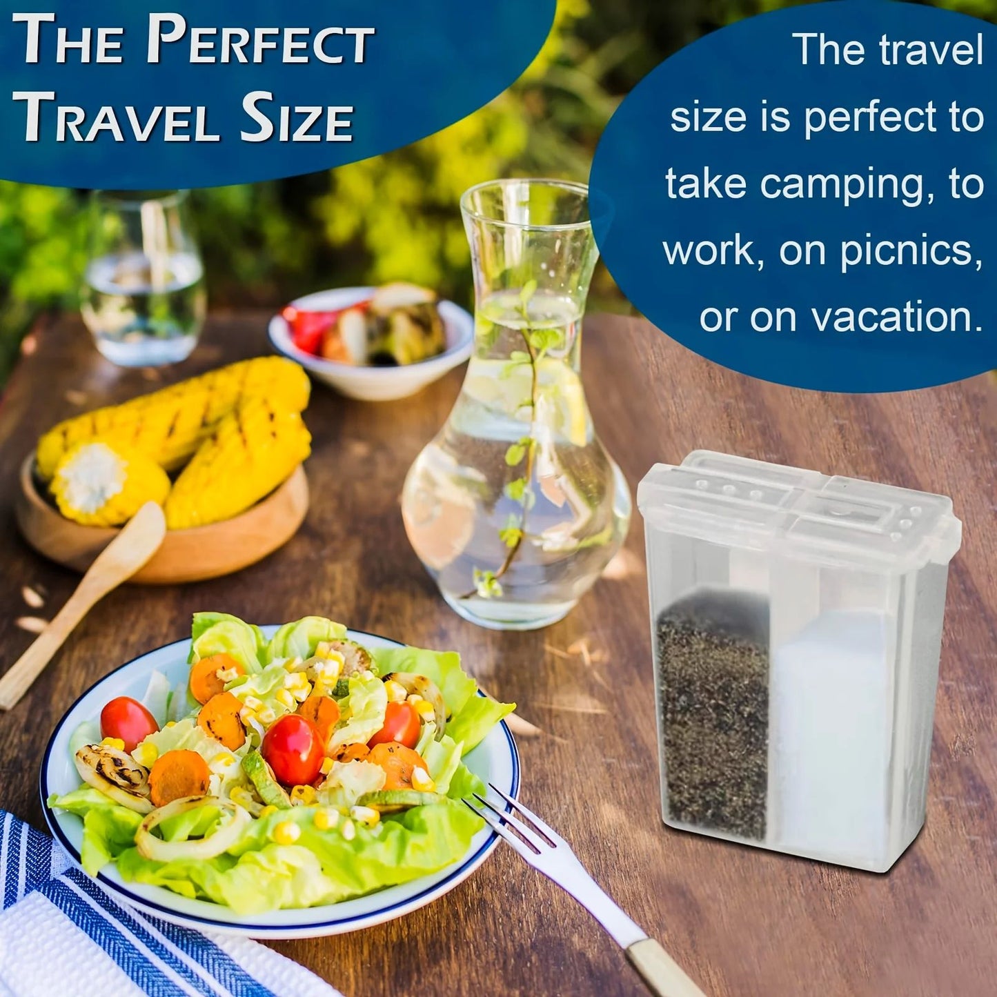 2-in-1 Camping Seasoning Shaker Portable Spice Container for BBQ & Outdoor Cooking