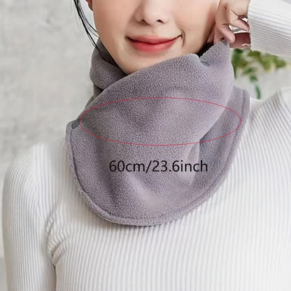 Velvet Thermal Neck Warmer Snap Button Winter Windproof Scarf