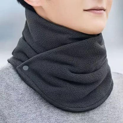 Velvet Thermal Neck Warmer Snap Button Winter Windproof Scarf