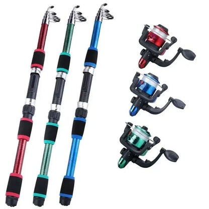Kids Telescopic Fishing Rod and Reel Set Portable Beginner Fishing Kit