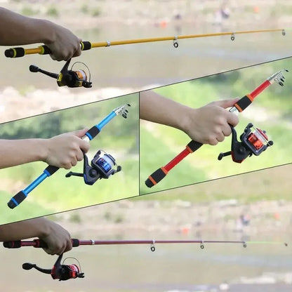 Kids Telescopic Fishing Rod and Reel Set Portable Beginner Fishing Kit
