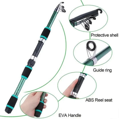 Kids Telescopic Fishing Rod and Reel Set Portable Beginner Fishing Kit