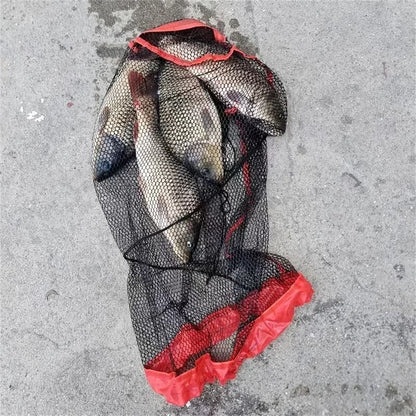 Portable Fishing Net Bag with Drawstring Secure Mesh Fish Keeper Storage