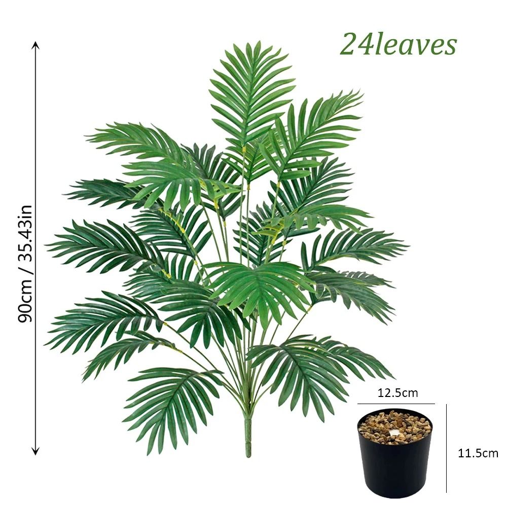 Artificial Areca Palm Tree in Pot Realistic Indoor Decorative Fake Plant