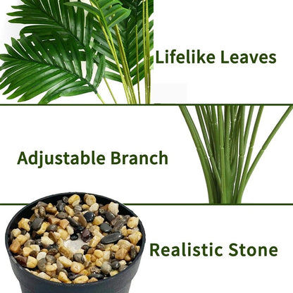 Artificial Areca Palm Tree in Pot Realistic Indoor Decorative Fake Plant