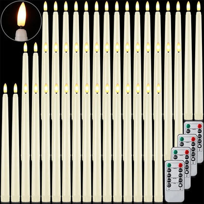 12-Piece Flameless LED Taper Candles – Battery-Operated Flickering Lights for Halloween, Weddings & Christmas