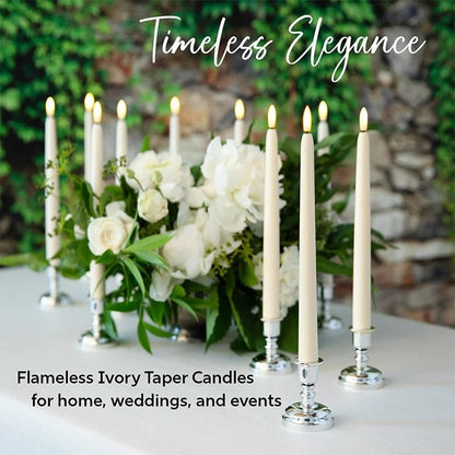 12-Piece Flameless LED Taper Candles – Battery-Operated Flickering Lights for Halloween, Weddings & Christmas