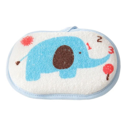 Cartoon Elephant Baby Bath Sponge Soft Cotton Kids Bath Towel Gentle Scrubber