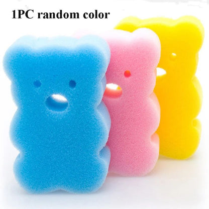 Cartoon Elephant Baby Bath Sponge Soft Cotton Kids Bath Towel Gentle Scrubber