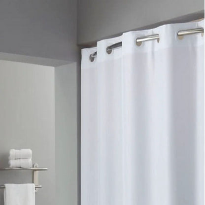 No Hook Shower Curtain Hotel Quality Fabric Waterproof Bathroom Curtain