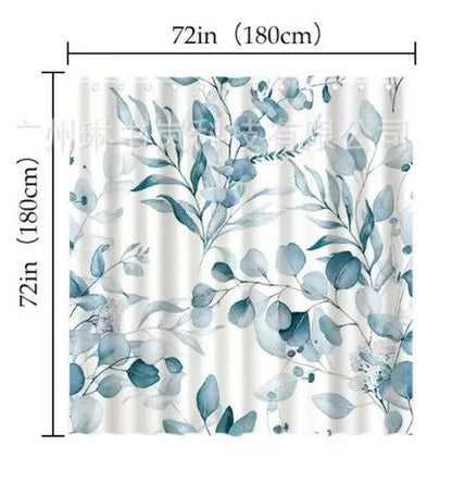 Double Layer Shower Curtain with Snap In Liner Waterproof Hookless Bathroom Curtain
