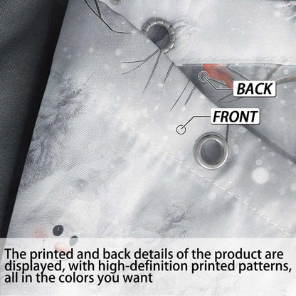 Christmas Snowman Shower Curtain Waterproof Holiday Bathroom Curtain Decor