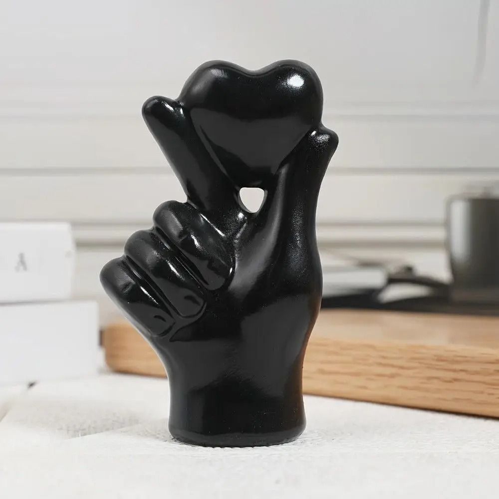 Romantic Love Gesture Resin Couple Figurine for Modern Home Decor