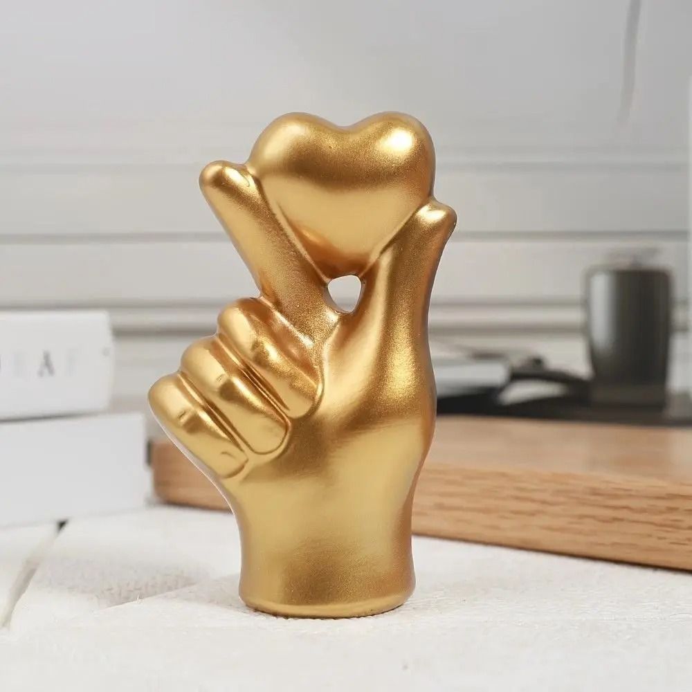 Romantic Love Gesture Resin Couple Figurine for Modern Home Decor