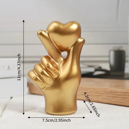 Romantic Love Gesture Resin Couple Figurine for Modern Home Decor