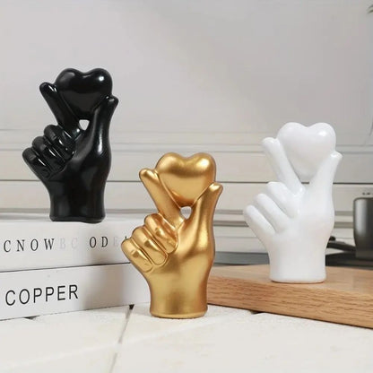 Romantic Love Gesture Resin Couple Figurine for Modern Home Decor