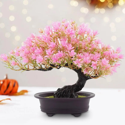 Artificial Bonsai Tree Japanese Pine Mini Plant Decor for Desk and Home