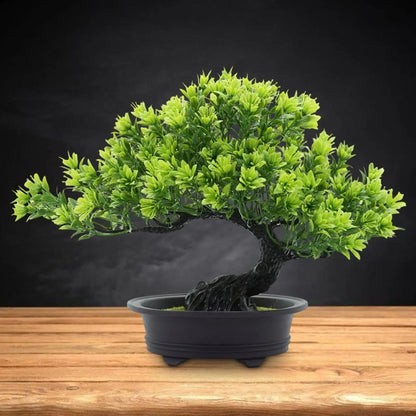 Artificial Bonsai Tree Japanese Pine Mini Plant Decor for Desk and Home