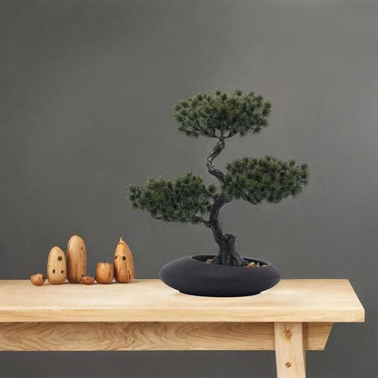 Artificial Bonsai Tree Japanese Pine Mini Plant Decor for Desk and Home