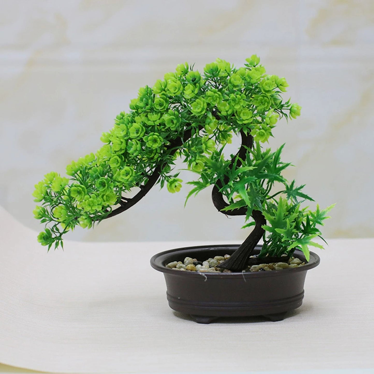 Artificial Bonsai Tree Japanese Pine Mini Plant Decor for Desk and Home