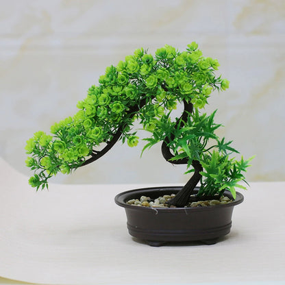 Artificial Bonsai Tree Japanese Pine Mini Plant Decor for Desk and Home