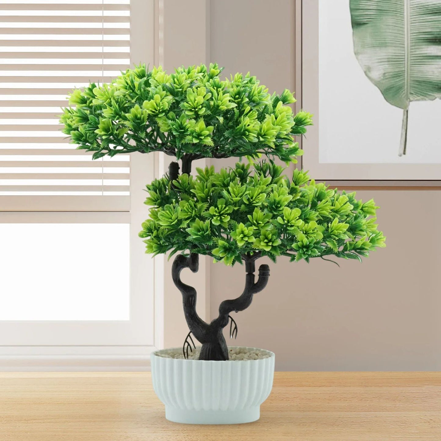 Artificial Bonsai Tree Japanese Pine Mini Plant Decor for Desk and Home