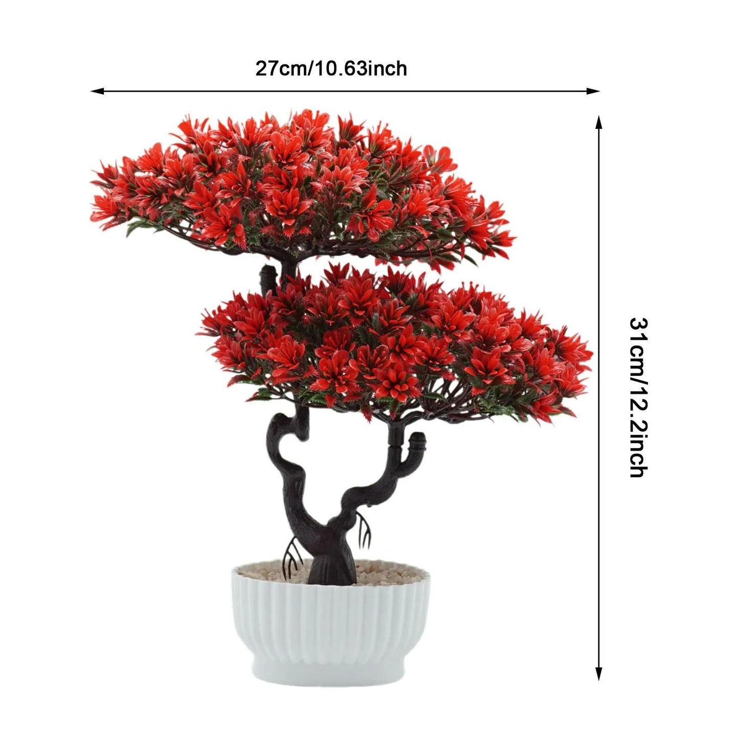 Artificial Bonsai Tree Japanese Pine Mini Plant Decor for Desk and Home