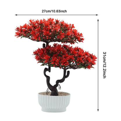 Artificial Bonsai Tree Japanese Pine Mini Plant Decor for Desk and Home