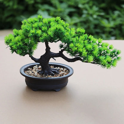 Artificial Bonsai Tree Japanese Pine Mini Plant Decor for Desk and Home