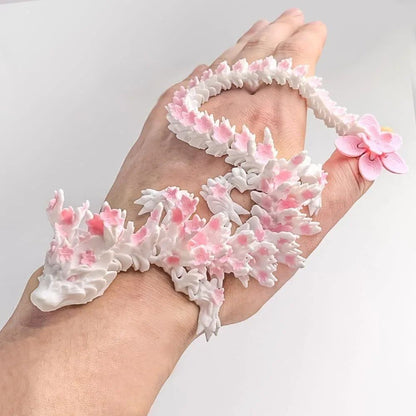 3D Printed Cherry Blossom Dragon Movable Figure Decor