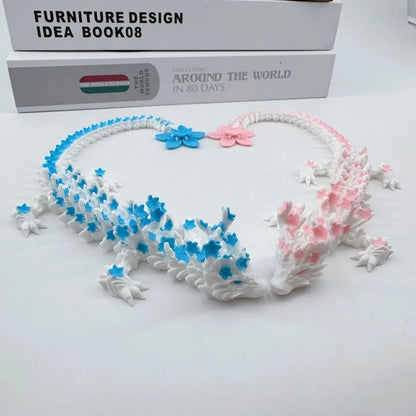 3D Printed Cherry Blossom Dragon Movable Figure Decor