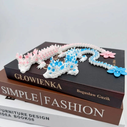 3D Printed Cherry Blossom Dragon Movable Figure Decor