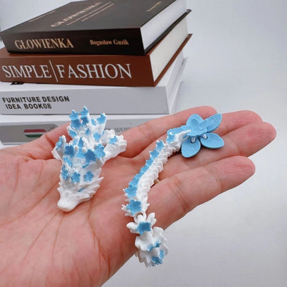 3D Printed Cherry Blossom Dragon Movable Figure Decor