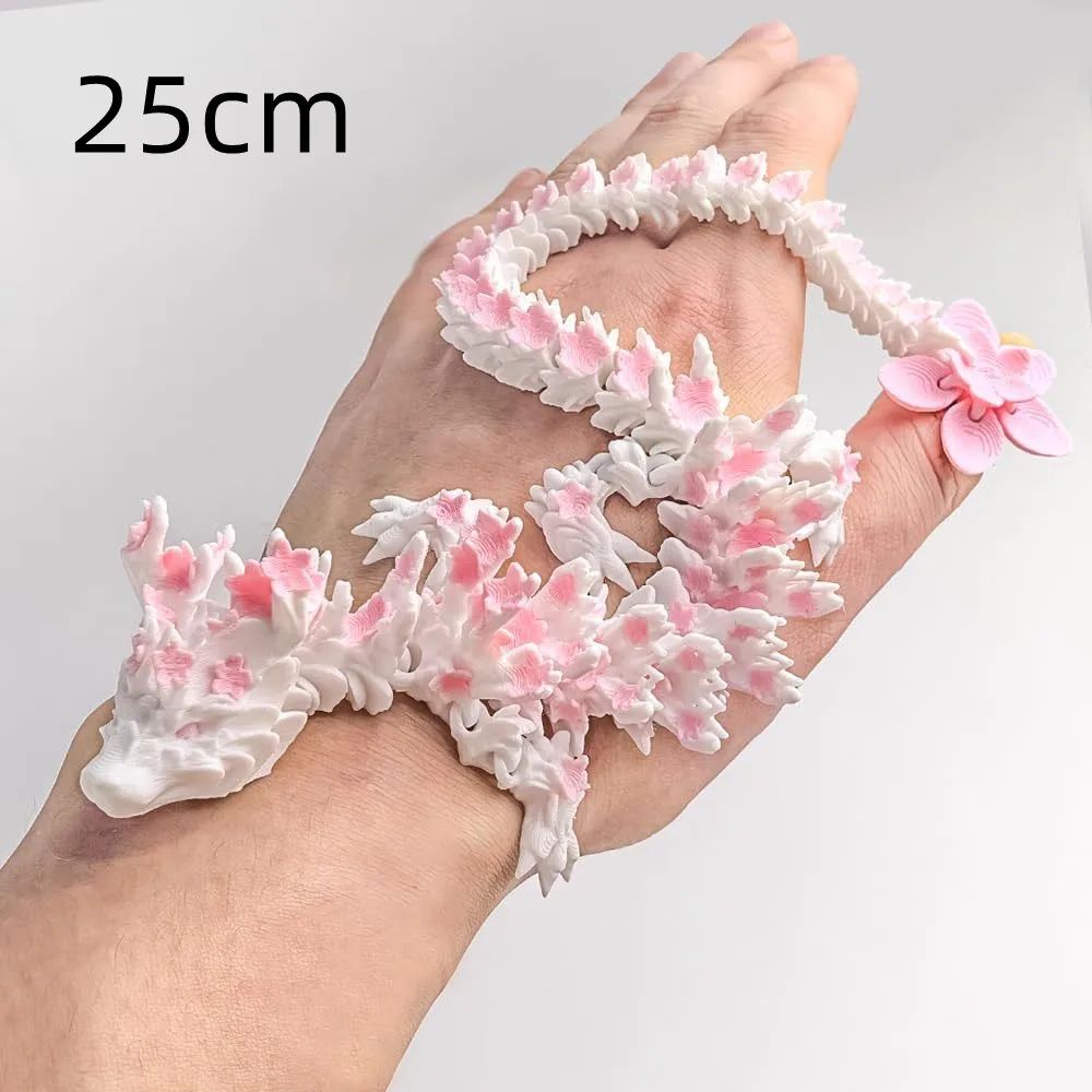 3D Printed Cherry Blossom Dragon Movable Figure Decor