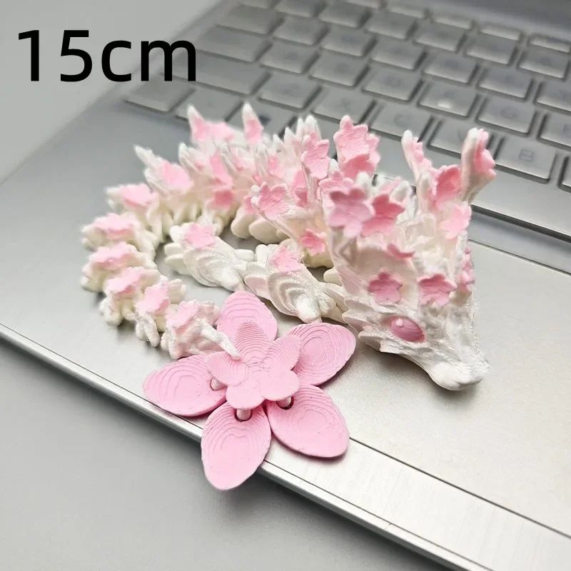 3D Printed Cherry Blossom Dragon Movable Figure Decor