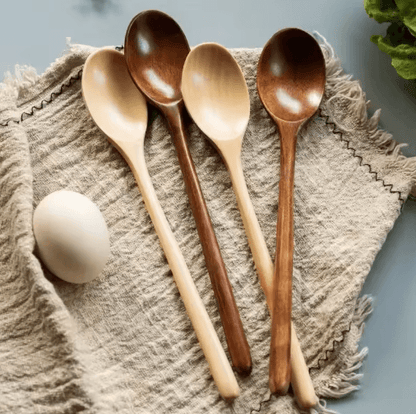 PureWood Kitchen Spoon Set – Natural Wooden Cooking & Serving Utensils