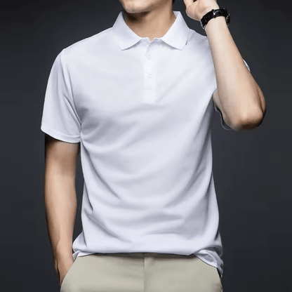 Mens Polo Shirt Breathable Solid Color Casual Summer Top