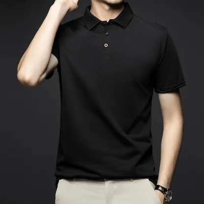 Mens Polo Shirt Breathable Solid Color Casual Summer Top