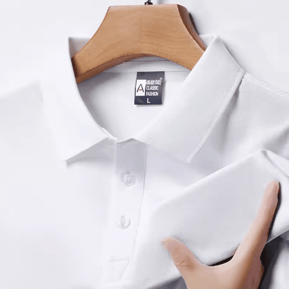Mens Polo Shirt Breathable Solid Color Casual Summer Top